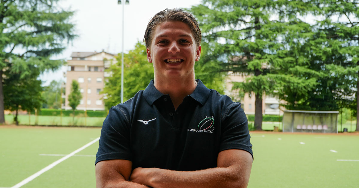 Patrick De Villiers giocatore Valorugby Emilia con polo nera ufficiale