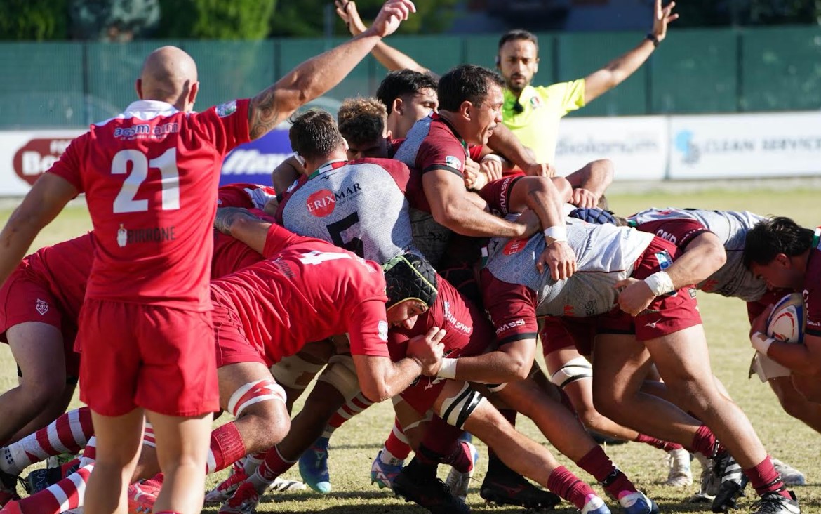 Valorugby azione di gioco della maul dopo una touche contro Rangers Rugby Vicenza