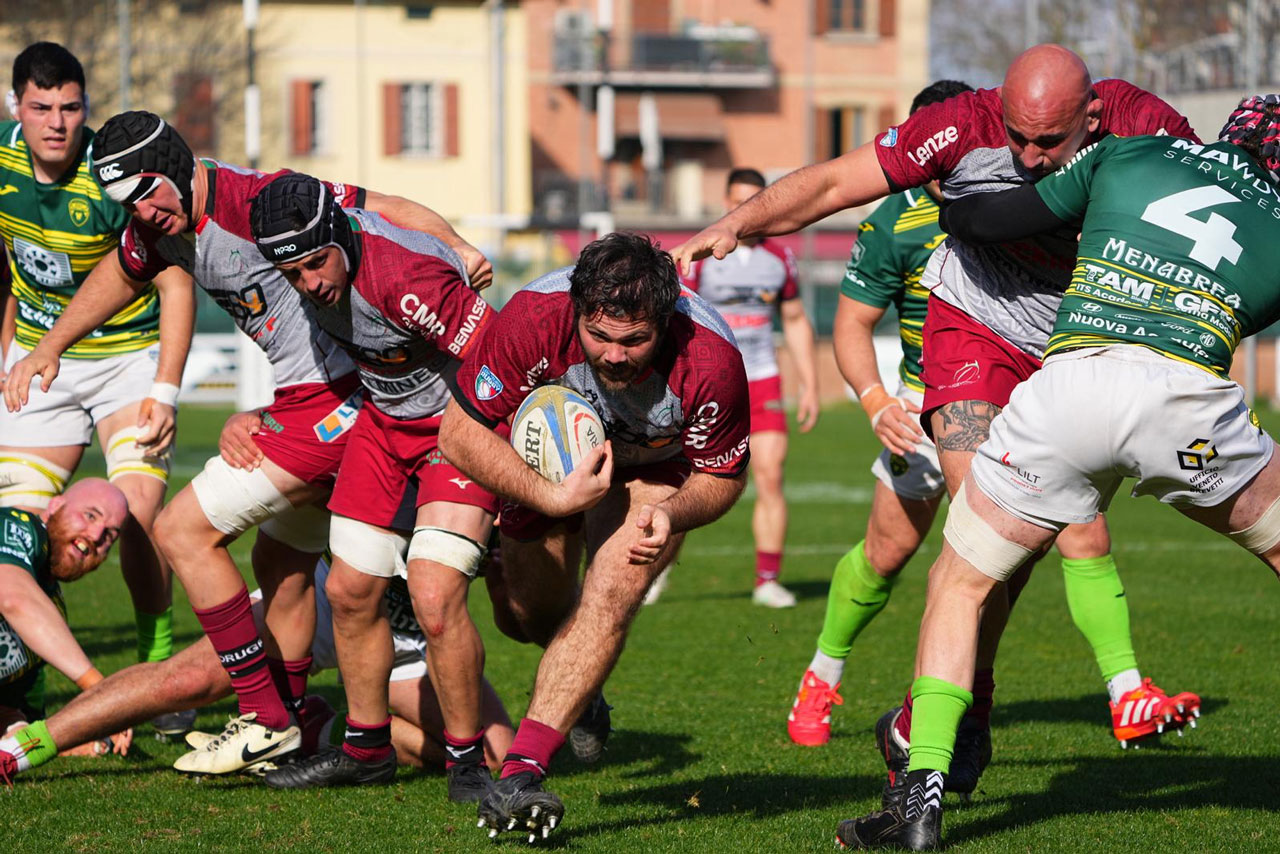 Marco Silva in azione contro Biella Rugby Club